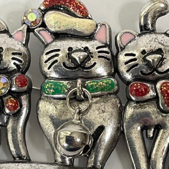 Silvertone three cat brooch. "Friends are the greatest gift" - Picture 3 of 6
